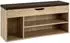 Costway Schuhbank mit Sitzkissen & Stauraum, aufklappbar, 104x30x48cm, natur