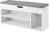 Costway Schuhbank mit Sitzkissen & Stauraum, Holz, grau, 104x30x48cm