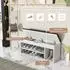 Costway Schuhbank mit Sitzkissen & Stauraum, Holz, grau, 104x30x48cm