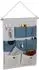 Relaxdays Hängeorganizer Stoff, 60x39cm, creme/blau (10045176_45)