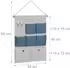 Relaxdays Hängeorganizer Stoff, 60x39cm, creme/blau (10045176_45)