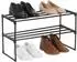 Relaxdays Schuhregal 2 Ebenen, Metall/Kunststoff, schwarz, 68x38x30cm