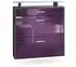 Vladon Malea Schuhschrank hängend, anthrazit matt/brombeer hochglanz, LED, 89x96x23cm (50026184)