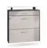 Vladon Malea Schuhschrank hängend, anthrazit matt/sandgrau hochglanz, LED, 89x96x23cm (50026217)
