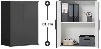 mokebo Der Kurze Mehrzweckschrank, anthrazit, 60x81x34cm (Der Kurze)