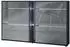 Vladon Schuhschrank Today mit LED, 4 Klappen, 2 Schubladen, schwarz matt/grau hochglanz (155,5x95x28cm)