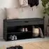 Finebuy Garderobenbank 104cm, Kunstleder, schwarz (FB107189)