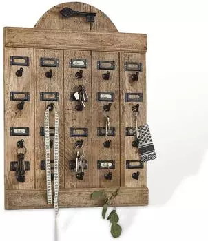 Loberon Kardifa Schl&uuml;sselboard Mangoholz, antikbraun (1781921)