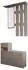 HTI-Line Thekla Garderoben-Set mit Spiegel, Hutablage, Schuhschrank und 5 Haken, Sonoma