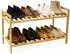 Relaxdays Schuhregal, Bambus, stapelbar, 2 Ebenen, 69x40x27cm (10051960)