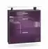 Vladon Malea Schuhschrank hängend, anthrazit matt/brombeer hochglanz, LED, 89x96x23cm (50026182)
