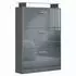 Vladon Lavia Schuhschrank 3 Klappen, Glasablage, anthrazit matt/grau hochglanz (50028304)