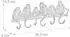 Relaxdays Garderobenleiste Affe, Gusseisen, 6 Haken, weiß, Antik-Look (10044868)