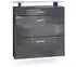 Vladon Malea Schuhschrank hängend, anthrazit matt/grau hochglanz, LED, 89x96x23cm (50026212)