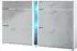 Vladon Today Schuhschrank 4 Klappen, 2 Schubladen, LED, Beton Oxid Optik (50025853)