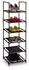 Relaxdays Baylee Schuhregal 6 Ebenen, Metall/Stoff, schwarz/grau (10049623_1470)