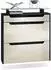 Vladon Annie Schuhschrank, 2 Klappen, 1 Schublade, Glasablage, schwarz matt/creme hochglanz (50002316)