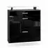 Vladon Malea Schuhschrank hängend, anthrazit matt/schwarz hochglanz, LED, 89x96x23cm (50026224)