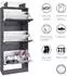 Vladon Space V2 Schuhschrank 3 Klappen Glasablage, anthrazit matt/sandgrau hochglanz (50028366)
