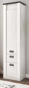 Furn.Design Stove Schuhschrank weiß/Pinie anthrazit, Soft-Close, 51x201cm
