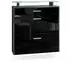 Vladon Malea Schuhschrank hängend, anthrazit matt/schwarz hochglanz, LED, 89x96x23cm (50026226)