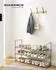 Songmics Schuhregal 3 Ebenen, stapelbar, Metall, grau (LSA303G01)