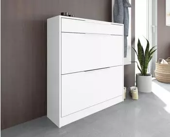 Borchardt-Möbel Oliva Schuhschrank weiß matt, 89x96x24cm (48290142-0)
