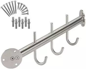 Sotech Antea Eckgarderobe 450mm, 3 Haken, Edelstahl Ø25mm