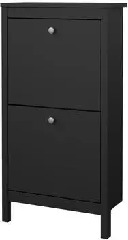 ebuy24 Madrid Schuhschrank 2 Klapptüren, schwarz matt (07-79683gmgm)