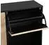 Stilvora Schuhschrank mit Klapptüren und Schuhwechselhocker, schwarz/natur, 100x25x100cm (QTENIINQW7XY3)
