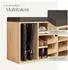 TecTake Schuhschrank Max mit Sitzbank, 103,5x48x30cm, hellbraun/dunkelgrau (402076)