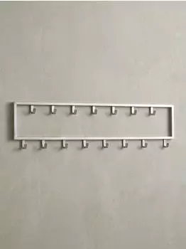 KADIMA DESIGN Wandgarderobe mit 15 Haken, Metall, silber, 80x20x4cm