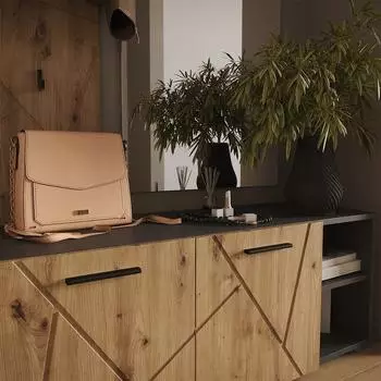 VICCO Irma Schuhschrank 2 Türen, anthrazit/Eiche Artisan, 106x43cm (59039)