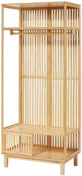en.casa Yp&auml;j&auml; offener Garderobenst&auml;nder Bambus 187x80x47cm