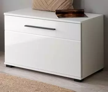Furn.Design Design-D Garderobenbank wei&szlig; Hochglanz, Soft-Close, 80x50cm (GE62117-03)