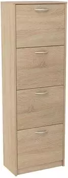 Home Collective Schuhschrank 4 F&auml;cher, Sonoma, 50x152x28cm