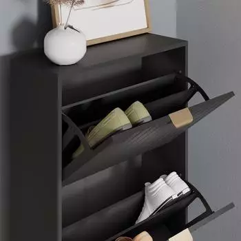 VICCO Helge Schuhschrank schwarz 60x128,5cm (54234)