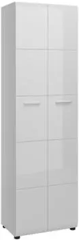 Lomado MALABO-129 Garderobenschrank mit ausziehbarer Kleiderstange, wei&szlig; Hochglanz