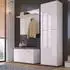 Lomado MALABO-129 Garderobenschrank mit ausziehbarer Kleiderstange, weiß Hochglanz