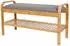Lumaland Schuhregal aus Bambus mit Sitzbank, 1 Ebene, 90x50x30cm, grau