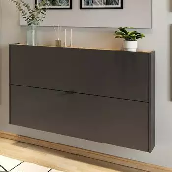 Lomado ABERDEEN-01 Schuhschrank graphit/Eiche 140cm (LA01-1392-549)