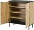 MODFU Mosaik-Schuhschrank 2-türig, Holzoptik, Metallfüße, 80x91,5x35cm