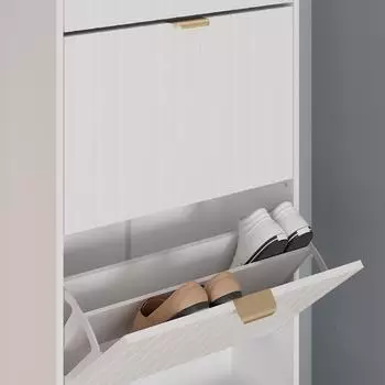 VICCO Helge Schuhschrank wei&szlig;, 4 F&auml;cher, 60x166,7cm (54237)