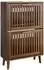OKWISH Schuhschrank 2 Klappen, verstellbare Einlegeböden, walnussfarben, 60x93x24cm