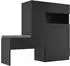 Stilvora Schuhschrank mit Sitzbank, Klapptüren, Soft-Close, höhenverstellbar, schwarz (QTEXQZW42TAVLTGF)
