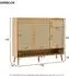 Stilvora Schuhschrank Rattan 3 Türen, 1 Schublade, 120x106x35cm (QTEOTWPH96KB47)