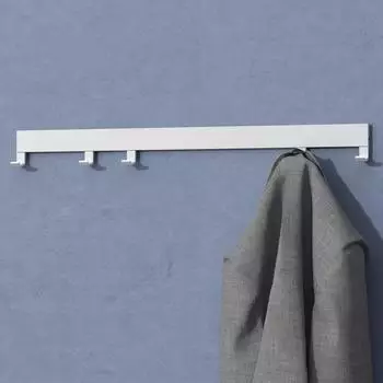doporro Stalo-10 Garderobenleiste Aluminium, 5 verschiebbare Haken, matt wei&szlig; (Stalo-10)