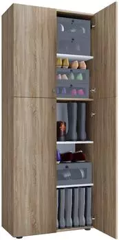 VCM Lona Schuhschrank 5 F&auml;cher, Sonoma-Eiche, 70x182x37cm (914109)