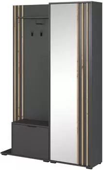 Masseno Neliana Garderobenschrank graphit, Holzwerkstoff, 131x192x40cm (800001379919)