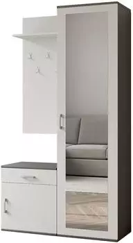Masseno Vento Garderobe-Set grau, Holzwerkstoff, 100x180,5x35cm